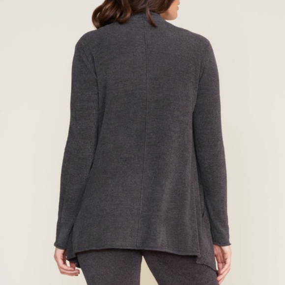 Barefoot Dreams Cozy Chic Lite Hi/Lo Cardigan Dark Gray/Carbon S/M - Picture 3 of 11